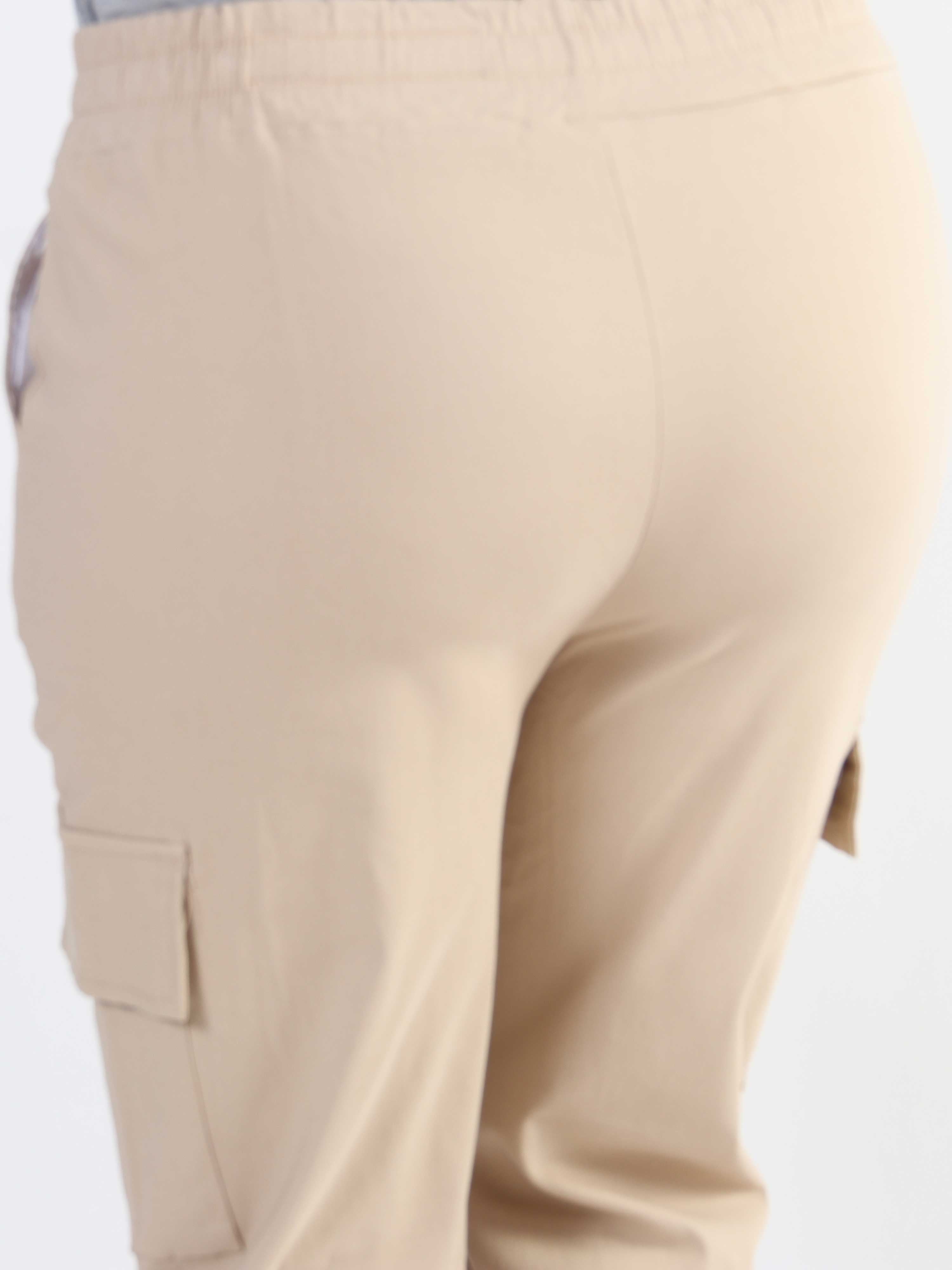 Denise Cargo - Fede bukser med lommer på siderne og elastikkant i livet